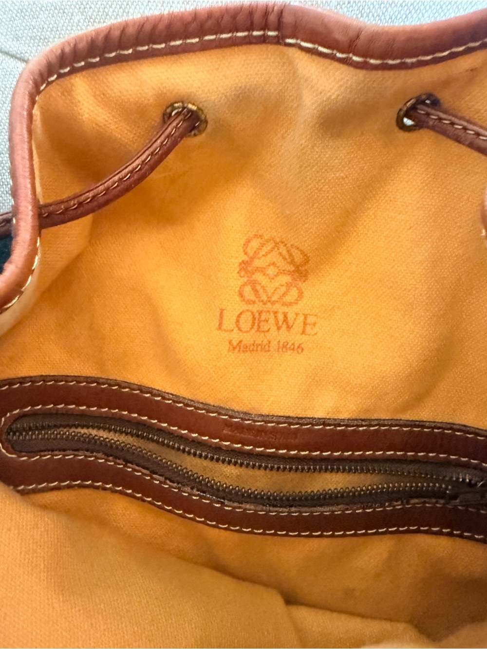 LOEWE Vintage 1985 Caza Cordoban Suede Balloon Bucket Bag Forest Green - Picture 9 of 16